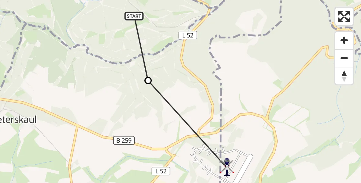 Flugroute Polizeihubschrauber Ulmen - Büchel Militärflugplatz, 06 Oktober 2026, 18:25