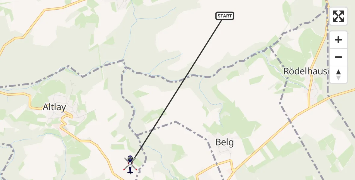 Flugroute Polizeihubschrauber Peterswald-Löffelscheid - Altlay, 06 Oktober 2026, 18:36