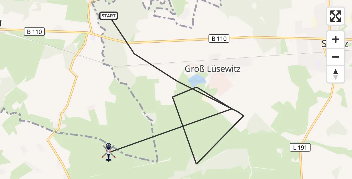 Flugroute Polizeihubschrauber Sanitz - Dummerstorf, 06 Oktober 2026, 18:46