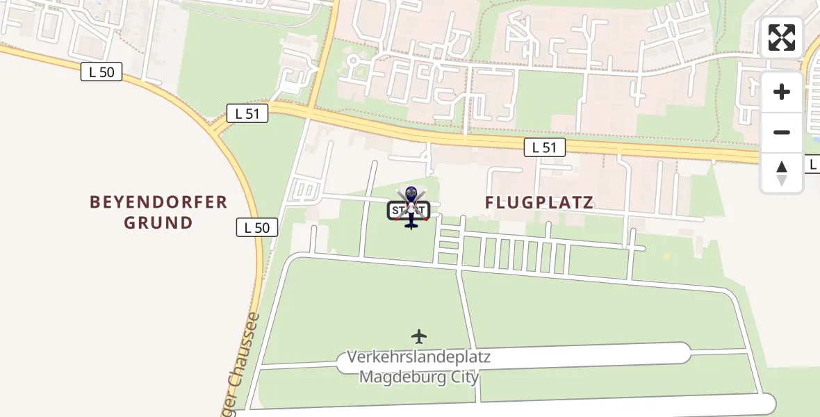Flugroute Polizeihubschrauber Magdeburg City Flugplatz - Magdeburg City Flugplatz, 07 Oktober 2026, 05:31