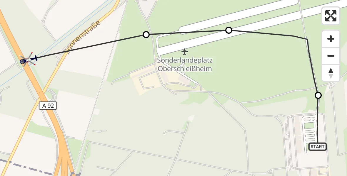 Flugroute Polizeihubschrauber Oberschleißheim - Oberschleißheim, 07 Oktober 2026, 07:36