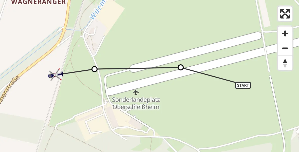 Flugroute Polizeihubschrauber Oberschleissheim Hubschrauberlandeplatz - Oberschleißheim, 07 Oktober 2026, 07:41