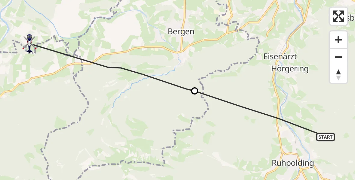 Flugroute Polizeihubschrauber Ruhpolding - Grabenstätt, 07 Oktober 2026, 08:35
