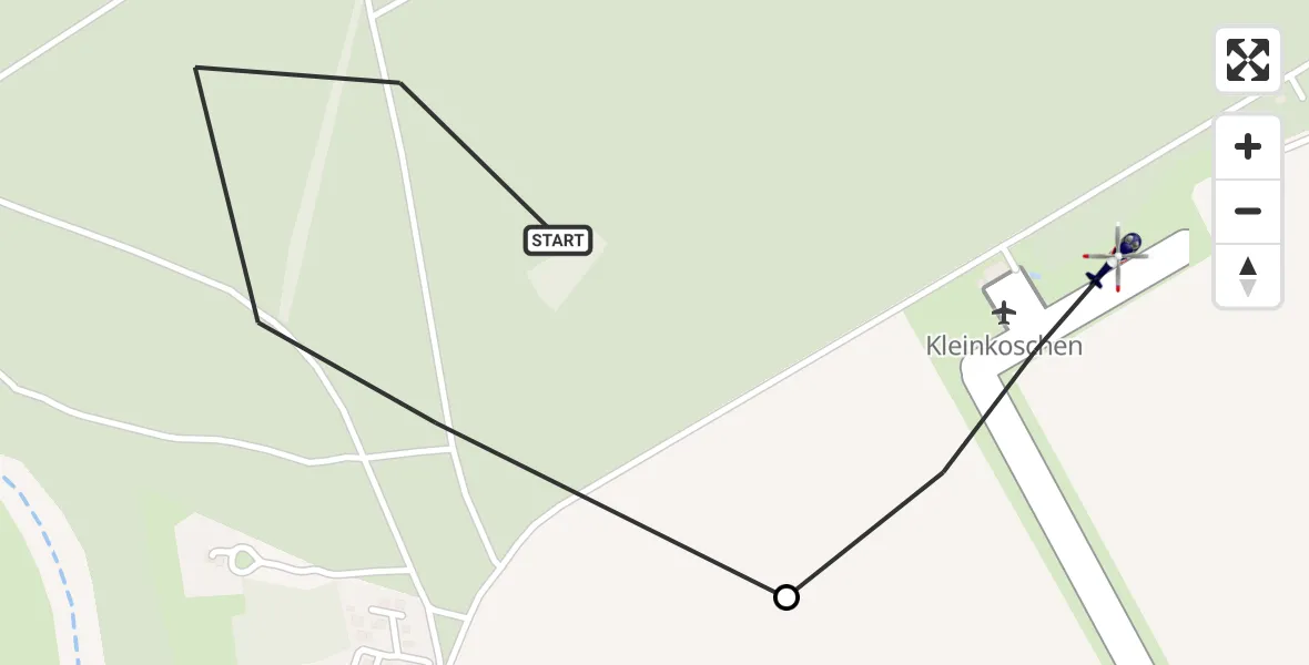 Flugroute Polizeihubschrauber Senftenberg - Kleinkoschen Ultraleichtflugplatz, 07 Oktober 2026, 09:15