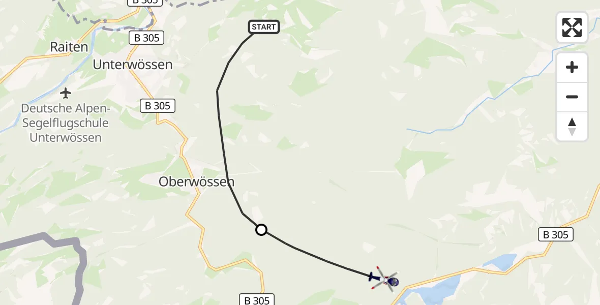 Flugroute Polizeihubschrauber Unterwössen - Reit im Winkl, 07 Oktober 2026, 10:07