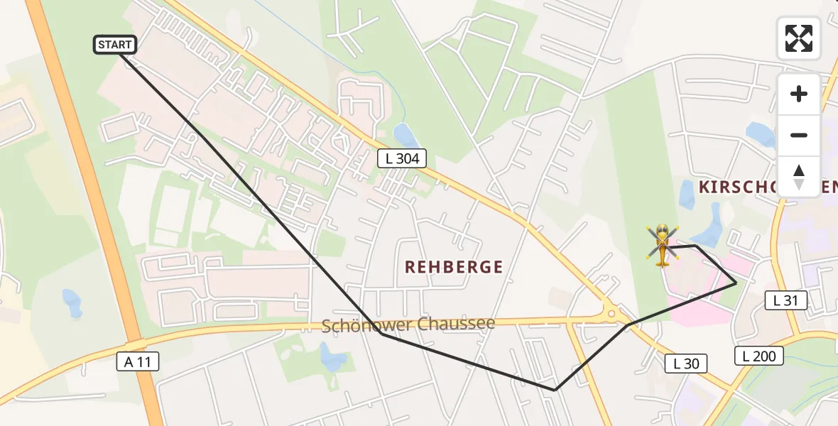 Flugroute Rettungshubschrauber Bernau bei Berlin - Bernau bei Berlin, 07 Oktober 2026, 10:39