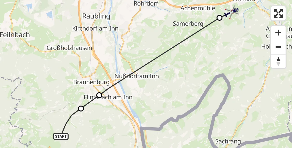 Flugroute Polizeihubschrauber Flintsbach a.Inn - Frasdorf, 07 Oktober 2026, 10:44