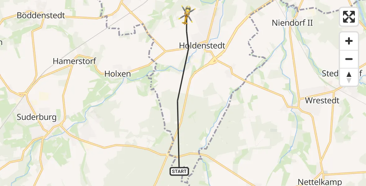 Flugroute Rettungshubschrauber Uelzen - Uelzen, 07 Oktober 2026, 12:16