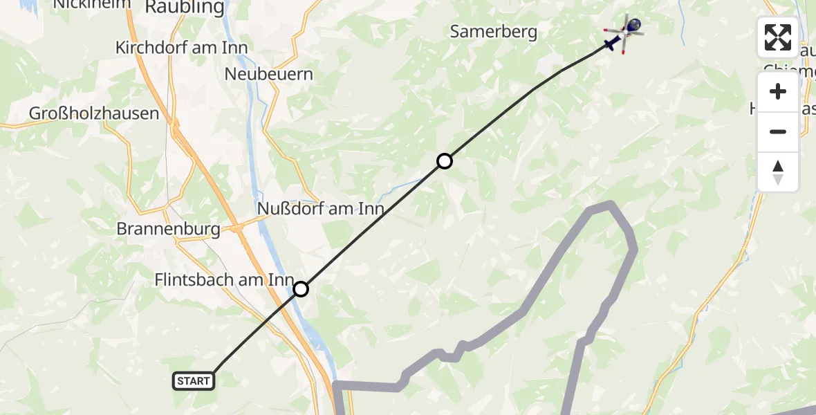 Flugroute Polizeihubschrauber Flintsbach a.Inn - Frasdorf, 07 Oktober 2026, 12:43