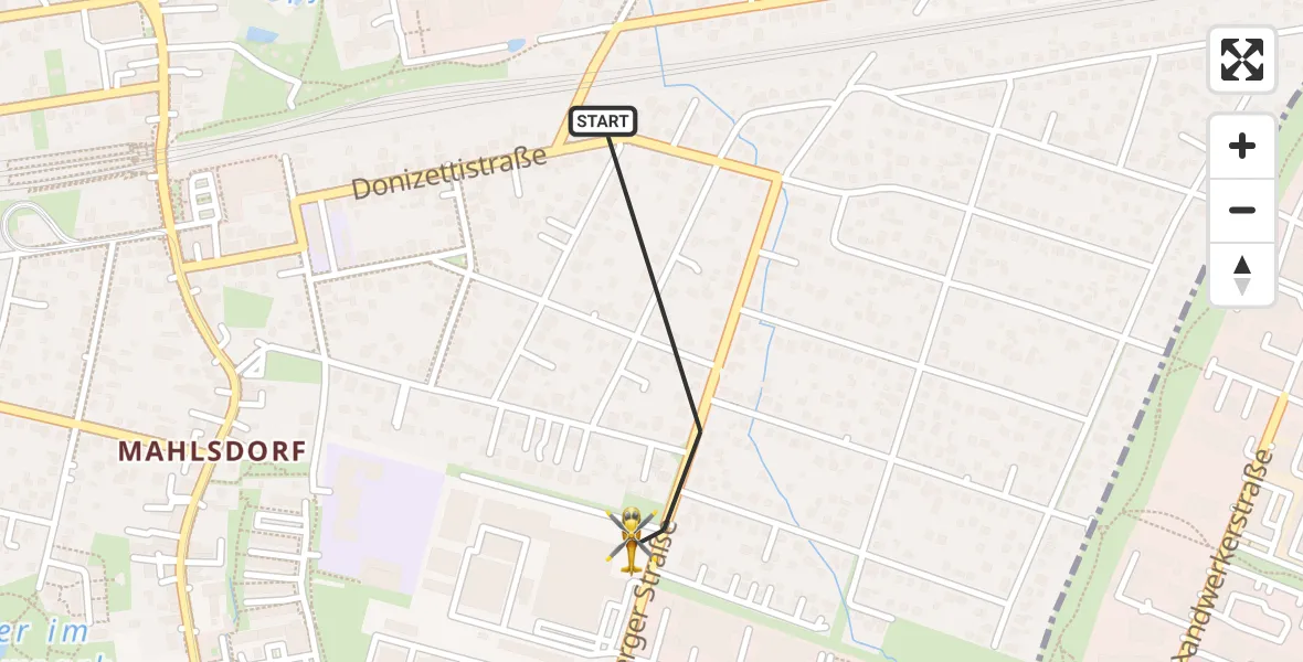 Flugroute Rettungshubschrauber Berlin - Berlin, 07 Oktober 2026, 14:03