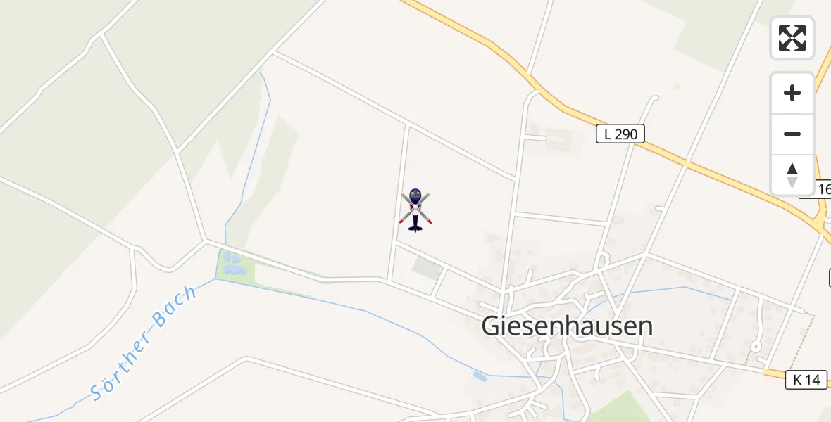 Flugroute Polizeihubschrauber Giesenhausen - Giesenhausen, 07 Oktober 2026, 15:26