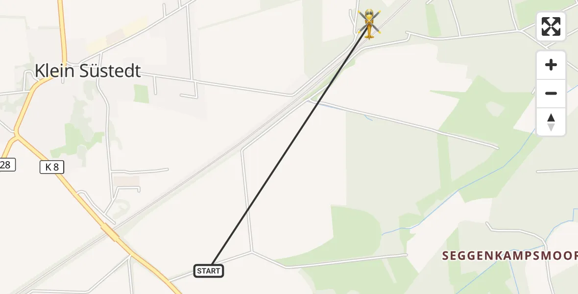 Flugroute Rettungshubschrauber Uelzen - Uelzen, 07 Oktober 2026, 16:50