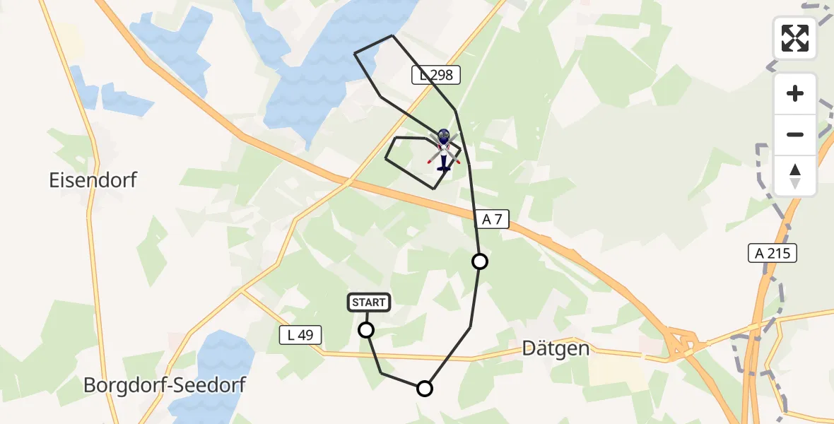 Flugroute Polizeihubschrauber Langwedel - Langwedel, 07 Oktober 2026, 17:40