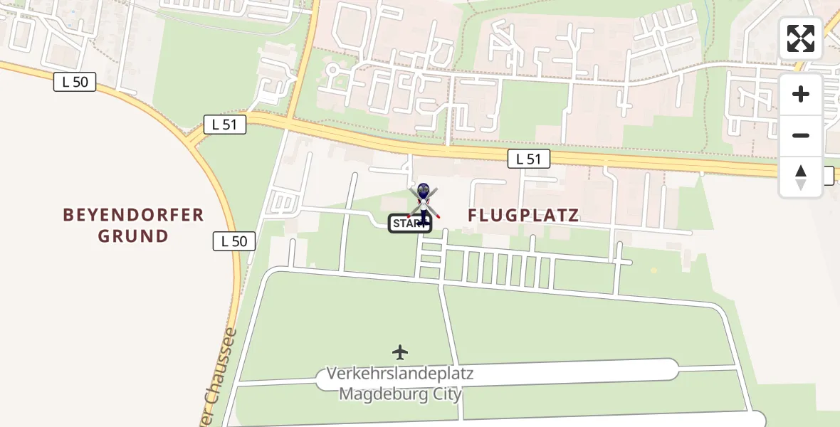 Flugroute Polizeihubschrauber Magdeburg City Flugplatz - Magdeburg City Flugplatz, 08 Oktober 2026, 07:05