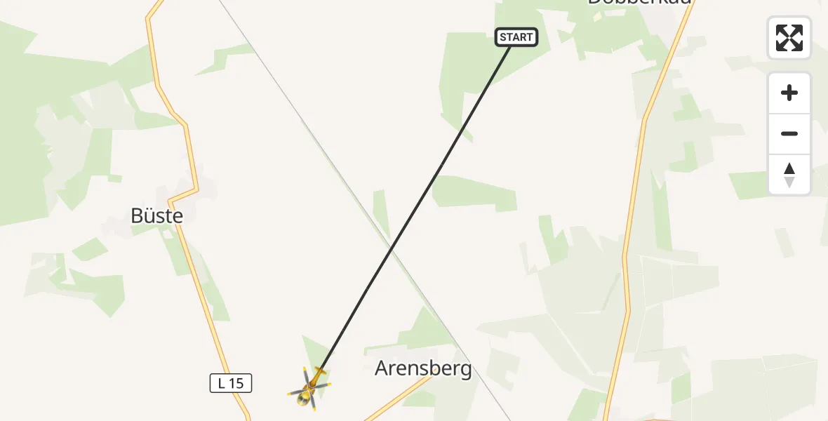 Flugroute Rettungshubschrauber Bismark (Altmark) - Bismark (Altmark), 08 Oktober 2026, 07:13