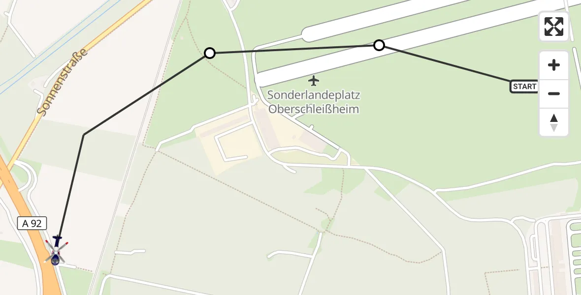 Flugroute Polizeihubschrauber Oberschleissheim Hubschrauberlandeplatz - Oberschleißheim, 08 Oktober 2026, 07:49