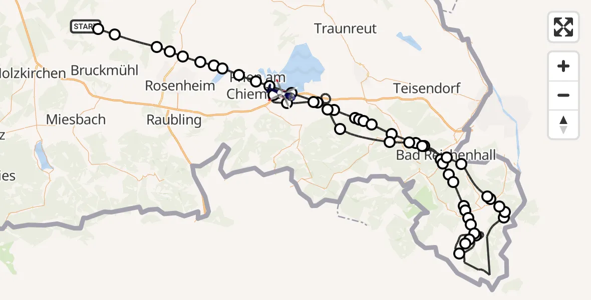 Flugroute Polizeihubschrauber Glonn - Chiemsee (See), 08 Oktober 2026, 08:03