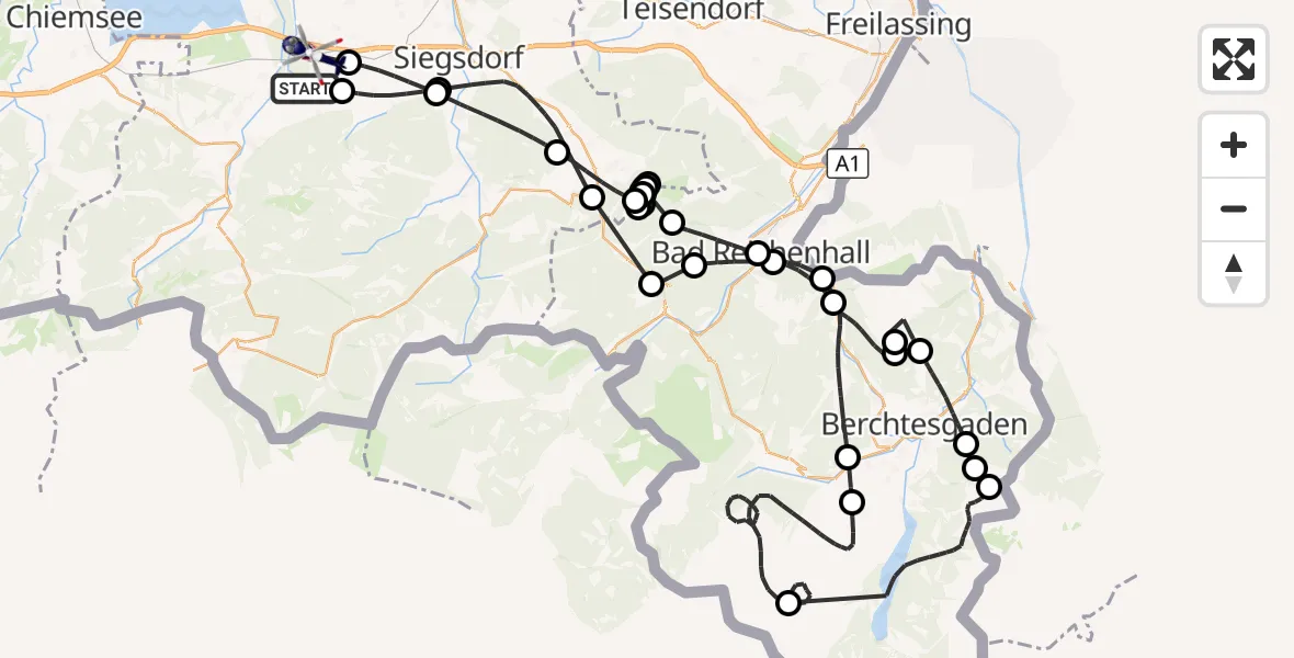 Flugroute Polizeihubschrauber Grabenstätt - Grabenstätt, 08 Oktober 2026, 09:57