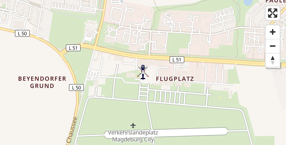 Flugroute Polizeihubschrauber Magdeburg City Flugplatz - Magdeburg City Flugplatz, 08 Oktober 2026, 10:19