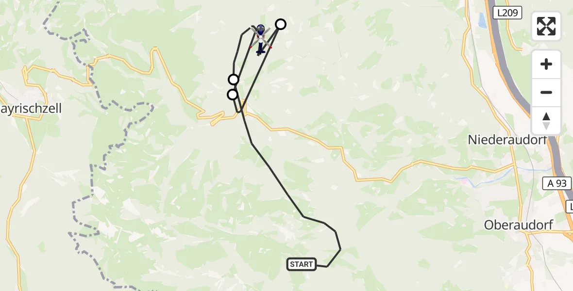 Flugroute Polizeihubschrauber Oberaudorf - Flintsbach a.Inn, 08 Oktober 2026, 10:28