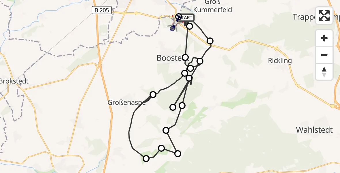 Flugroute Polizeihubschrauber Groß Kummerfeld - Groß Kummerfeld, 08 Oktober 2026, 11:18
