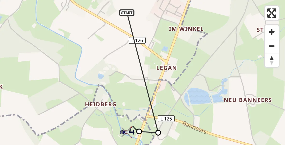 Flugroute Polizeihubschrauber Hamweddel - Brinjahe, 08 Oktober 2026, 19:14