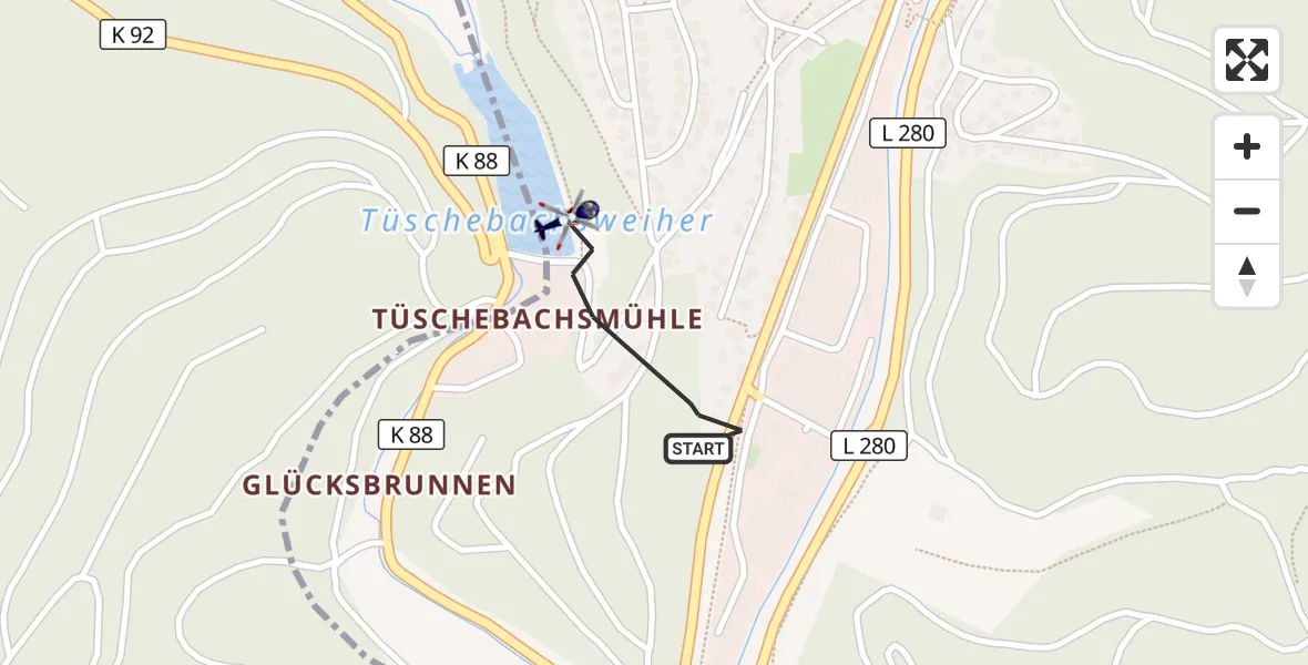 Flugroute Polizeihubschrauber Niederfischbach - Niederfischbach, 08 Oktober 2026, 20:05