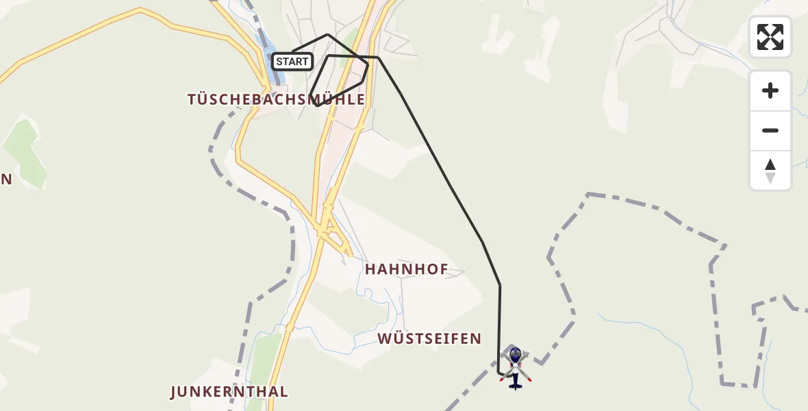 Flugroute Polizeihubschrauber Niederfischbach - Niederfischbach, 08 Oktober 2026, 20:08