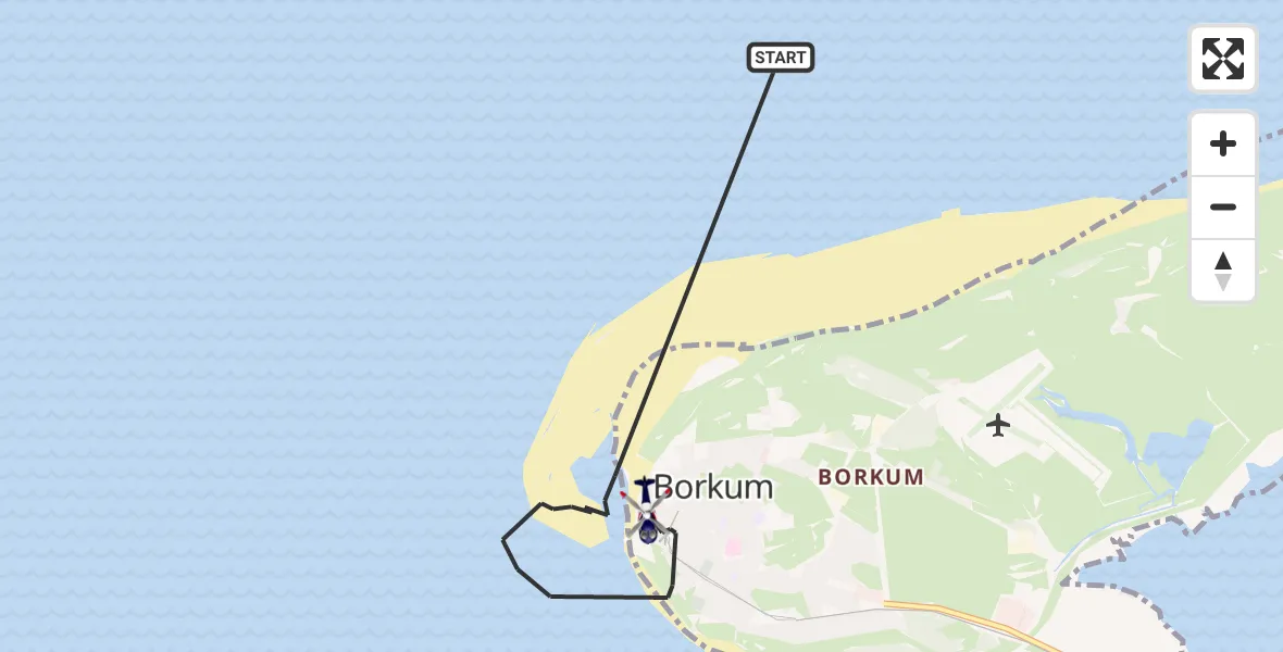 Flugroute Polizeihubschrauber Noordzee - Noordzee, 08 Oktober 2026, 23:01
