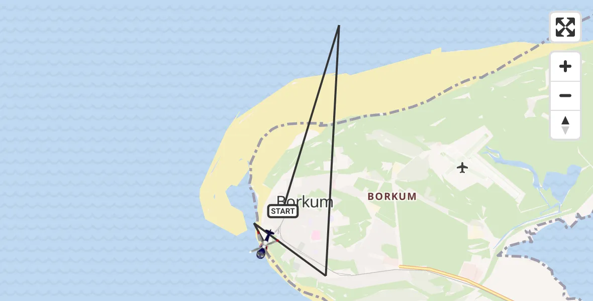 Flugroute Polizeihubschrauber Noordzee - Noordzee, 08 Oktober 2026, 23:07