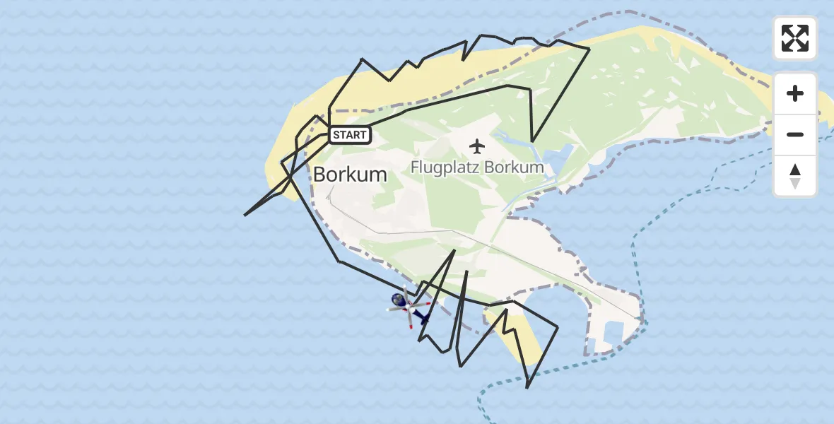 Flugroute Polizeihubschrauber Noordzee - Noordzee, 08 Oktober 2026, 23:19