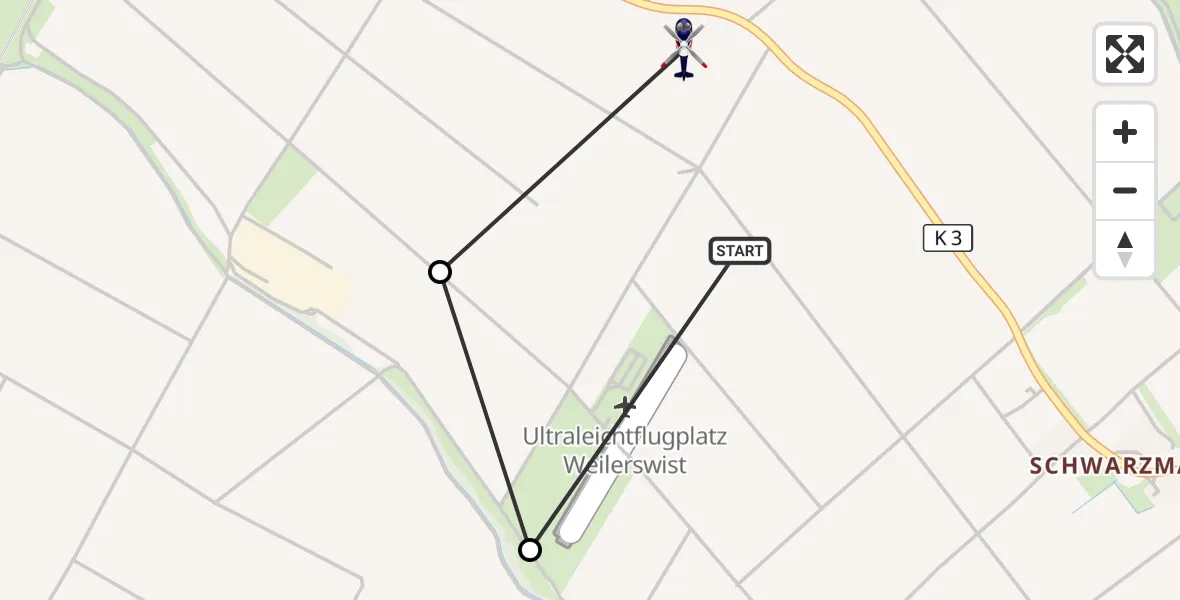 Flugroute Polizeihubschrauber Weilerswist - Weilerswist, 09 Oktober 2026, 09:00
