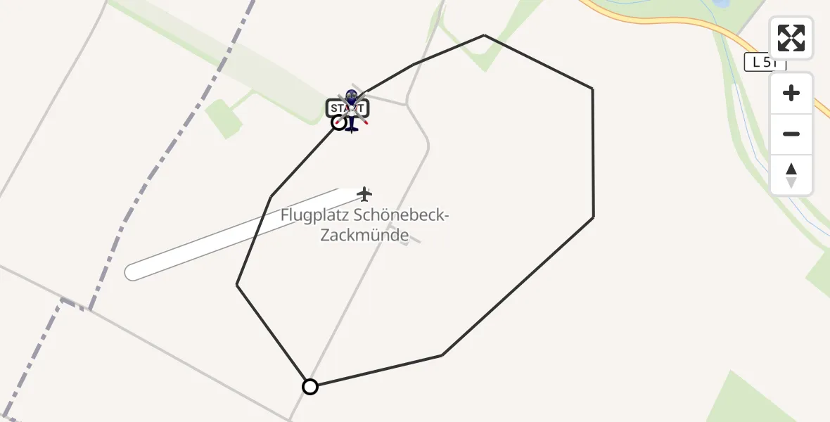Flugroute Polizeihubschrauber Barby - Barby, 09 Oktober 2026, 09:27