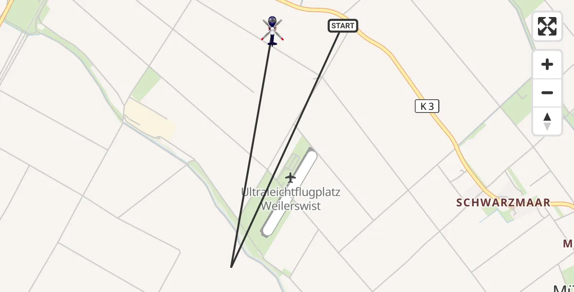 Flugroute Polizeihubschrauber Weilerswist - Weilerswist, 09 Oktober 2026, 09:30