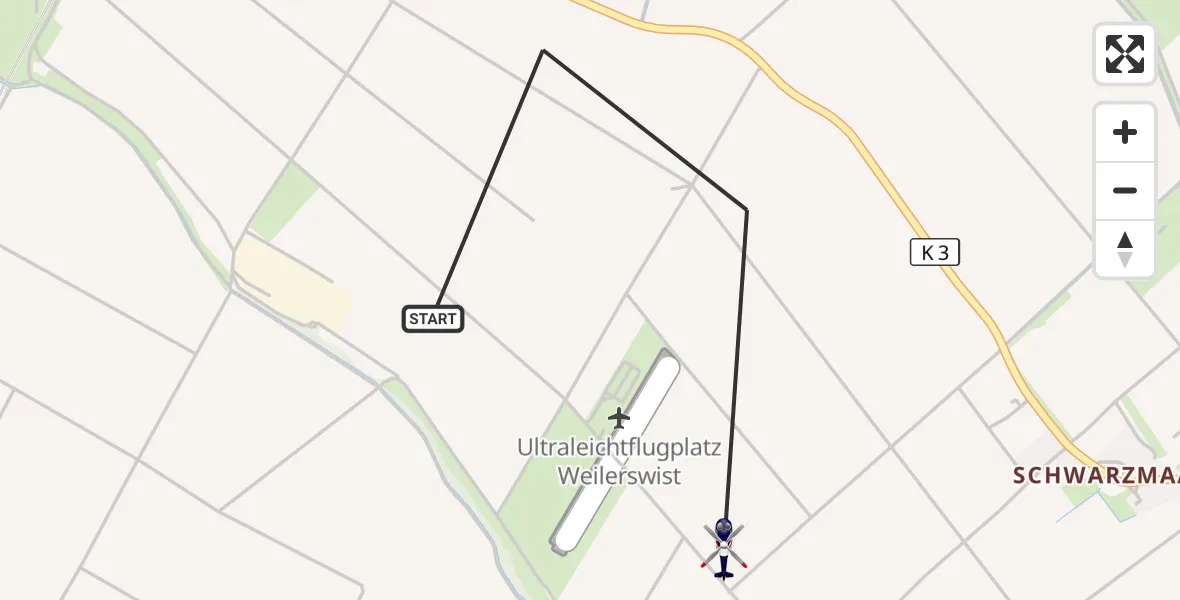 Flugroute Polizeihubschrauber Weilerswist - Weilerswist UL, 09 Oktober 2026, 09:34