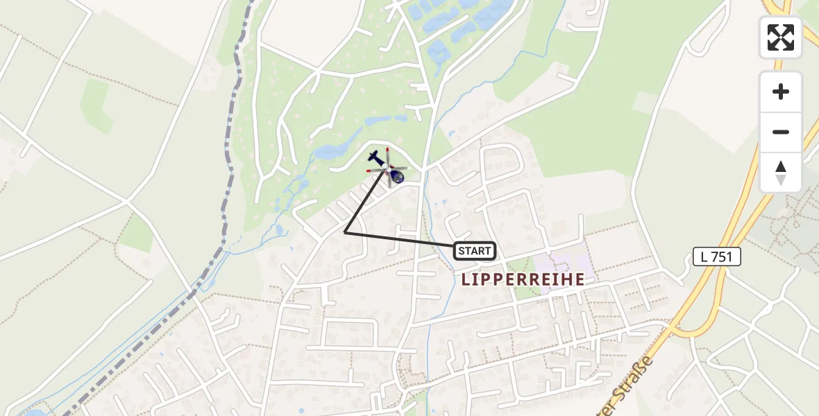 Flugroute Polizeihubschrauber Oerlinghausen - Oerlinghausen, 09 Oktober 2026, 09:36