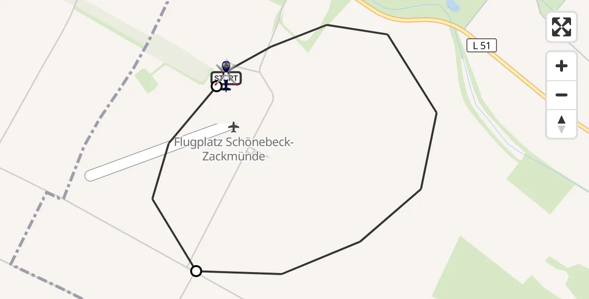 Flugroute Polizeihubschrauber Barby - Barby, 09 Oktober 2026, 09:38