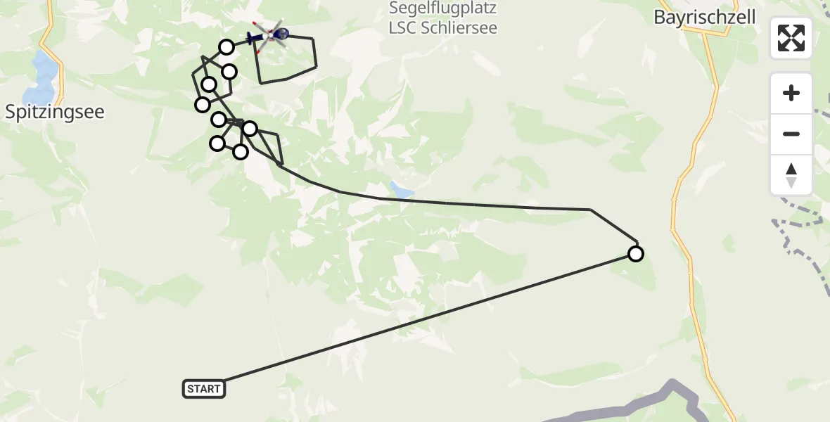 Flugroute Polizeihubschrauber Schliersee - Bayrischzell, 09 Oktober 2026, 10:35