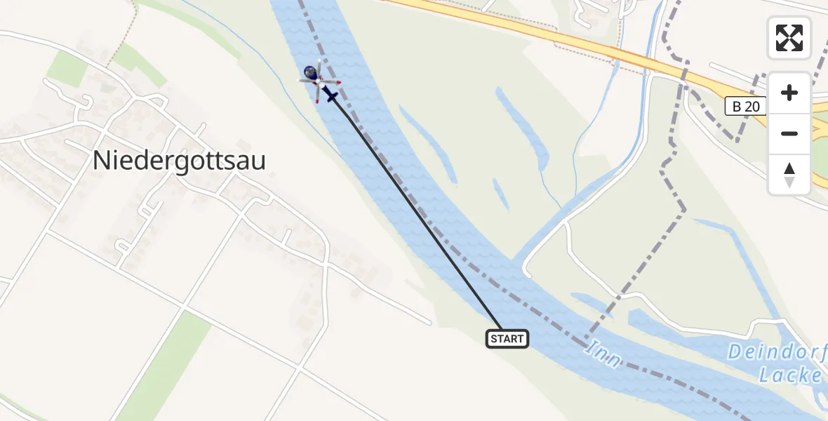 Flugroute Polizeihubschrauber Haiming - Haiming, 09 Oktober 2026, 13:53