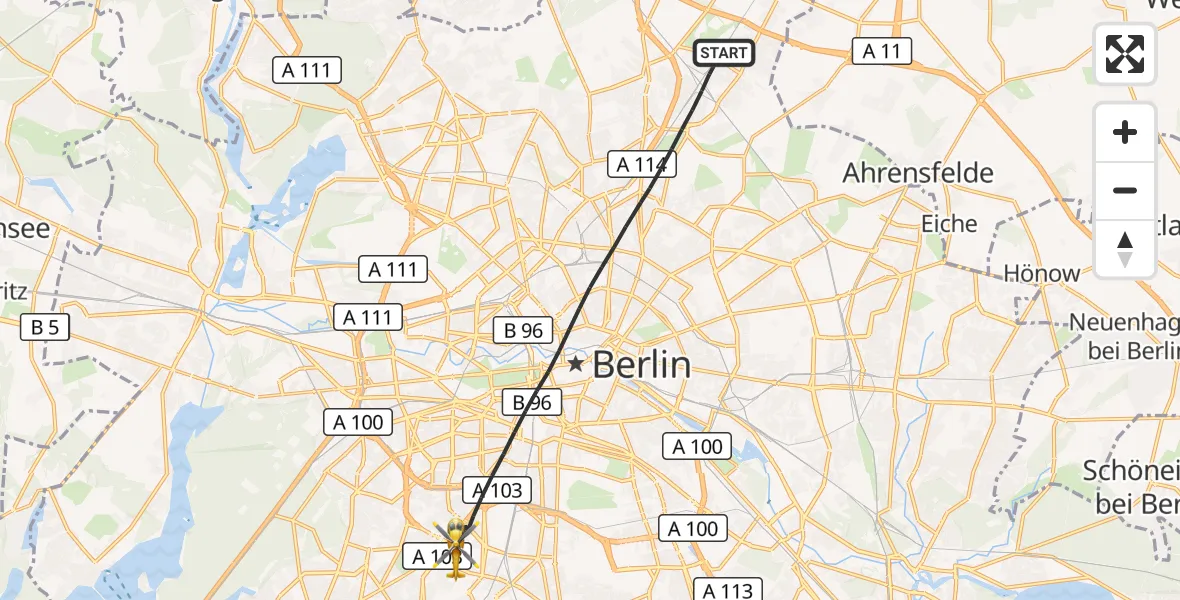 Flugroute Rettungshubschrauber Berlin - Berlin, 10 Oktober 2026, 08:34