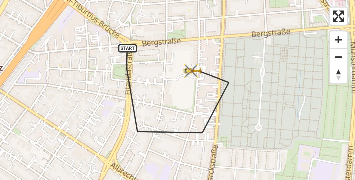 Flugroute Rettungshubschrauber Berlin - Berlin, 10 Oktober 2026, 08:45