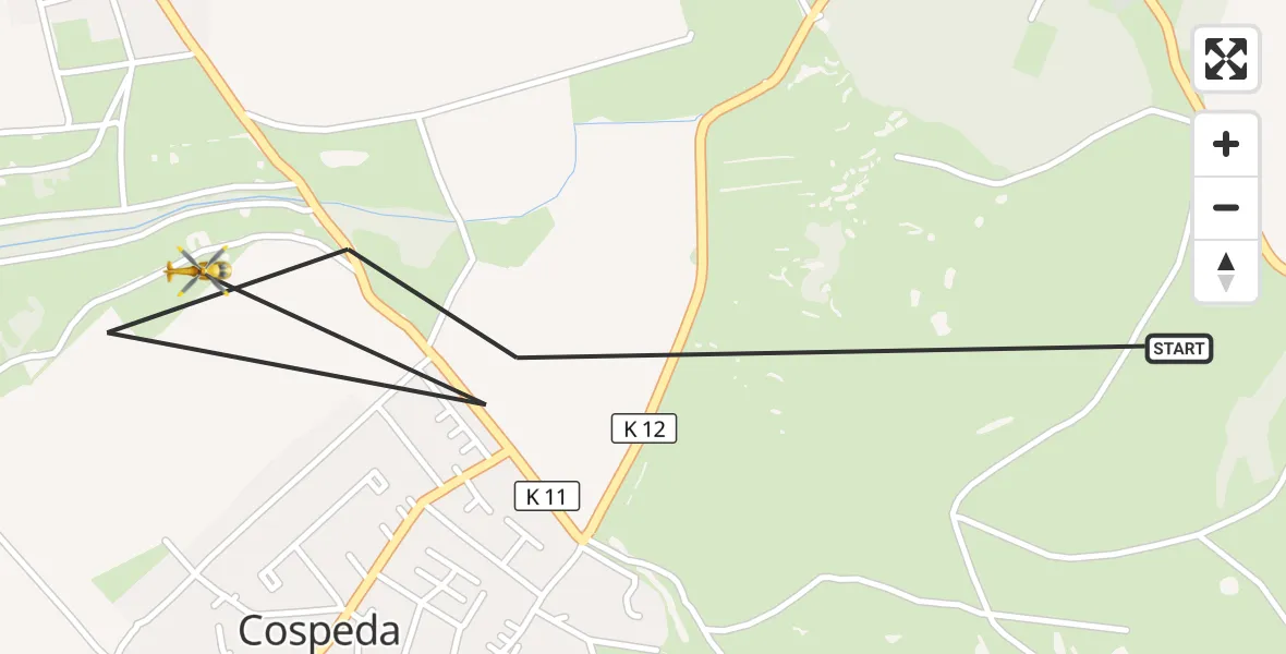 Flugroute Rettungshubschrauber Jena - Jena, 10 Oktober 2026, 09:02