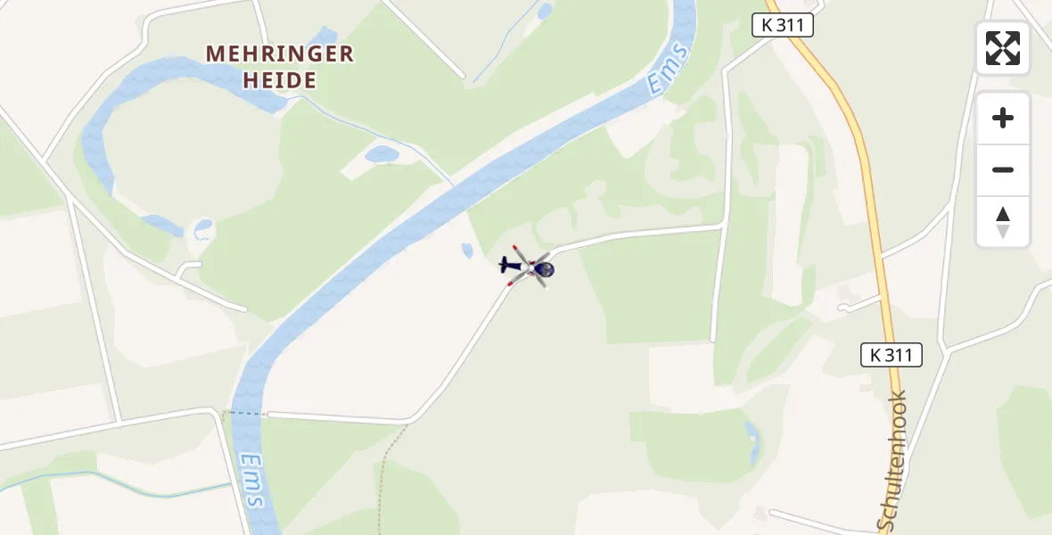 Flugroute Polizeihubschrauber Emsbüren - Emsbüren, 10 Oktober 2026, 09:08