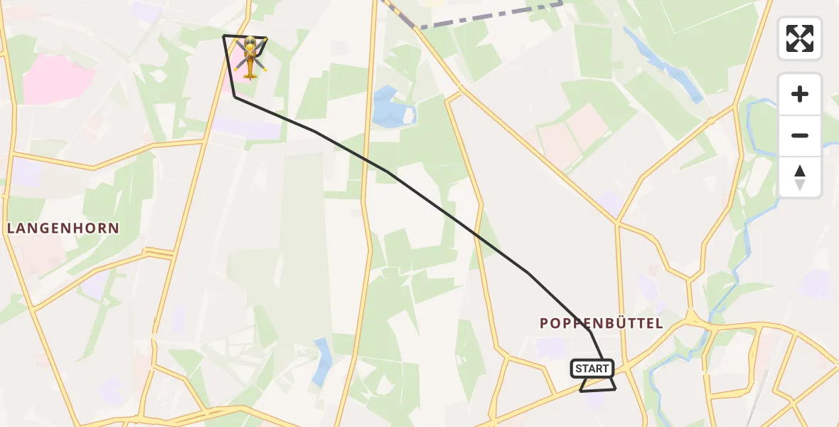 Flugroute Rettungshubschrauber Hamburg - Hamburg, 10 Oktober 2026, 09:54