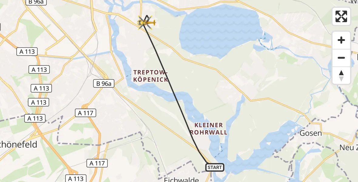 Flugroute Rettungshubschrauber Berlin - Berlin, 10 Oktober 2026, 11:38
