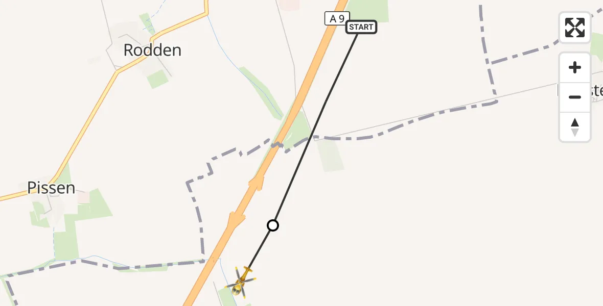 Flugroute Rettungshubschrauber Leuna - Markranstädt, 10 Oktober 2026, 12:50