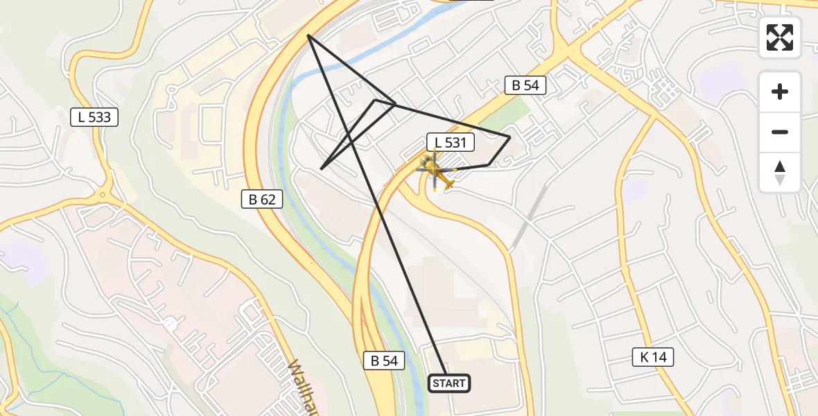 Flugroute Rettungshubschrauber Siegen - Siegen, 10 Oktober 2026, 13:58