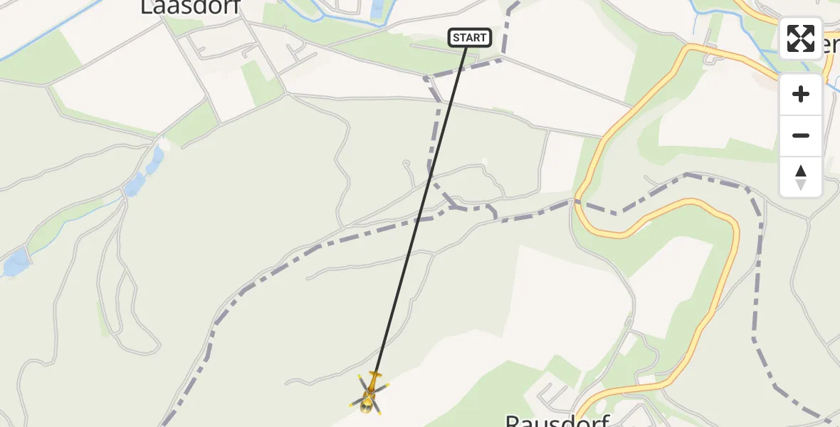 Flugroute Rettungshubschrauber Stadtroda - Rausdorf, 10 Oktober 2026, 14:42