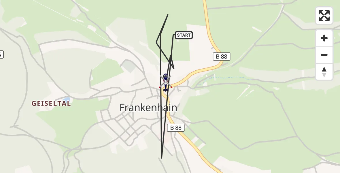 Flugroute Polizeihubschrauber Geratal - Geratal, 11 Oktober 2026, 01:20