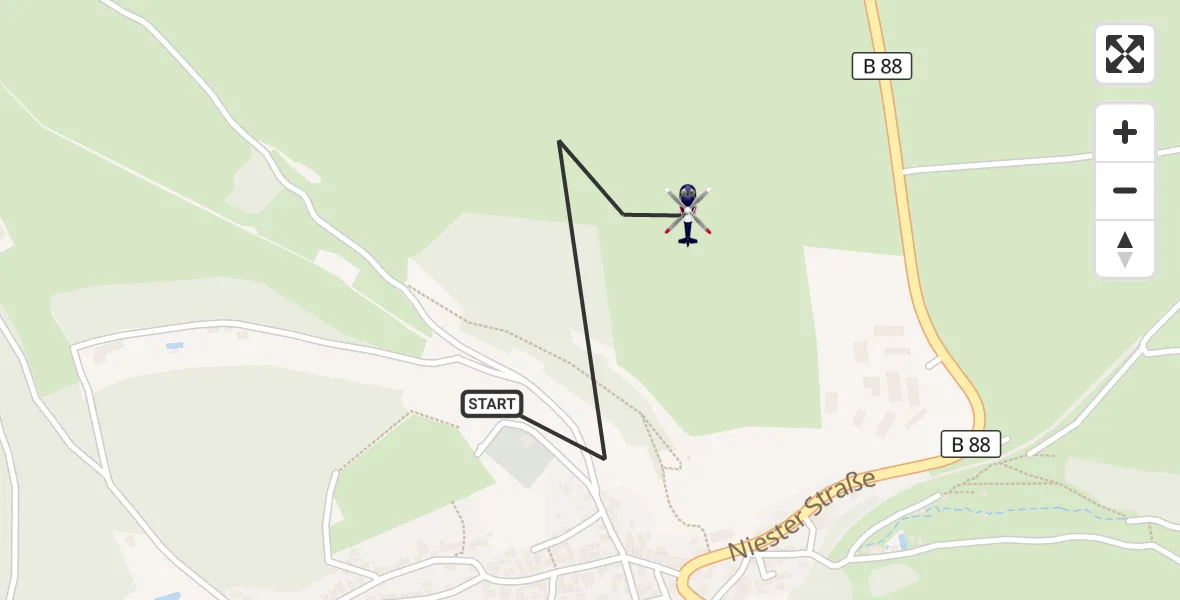 Flugroute Polizeihubschrauber Geratal - Geratal, 11 Oktober 2026, 01:24